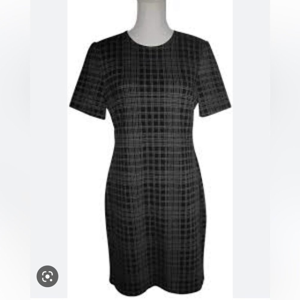 Theory Rijik Structured Knit Pattern Shift Dress - image 2